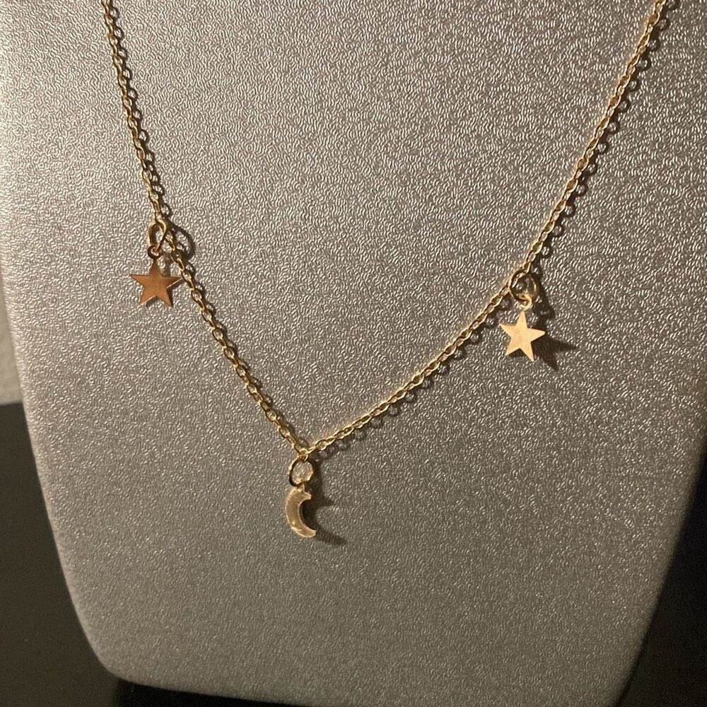 Star moon Gold chain necklace